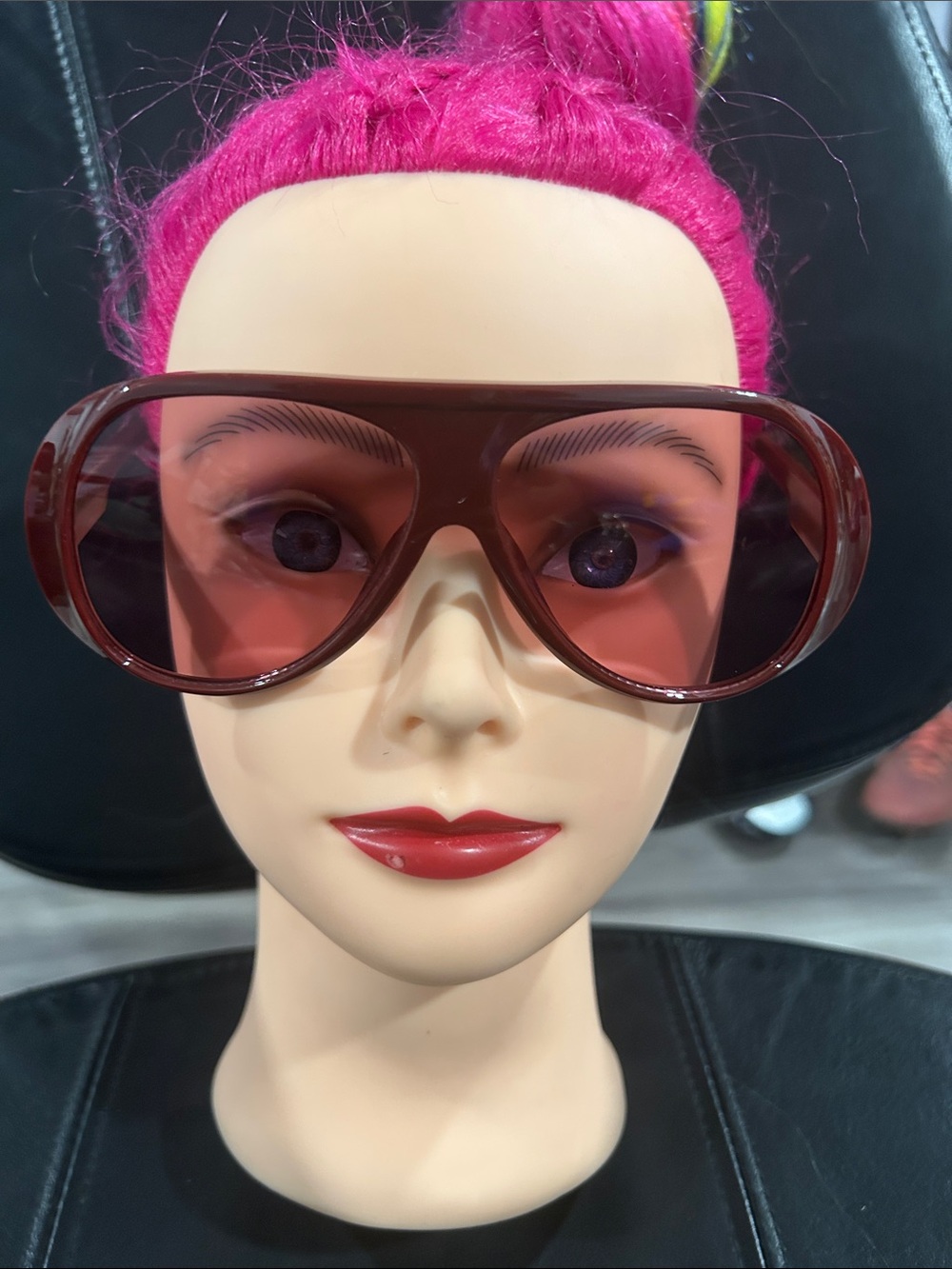 Retro Oversized dark red Women's Sunglasses